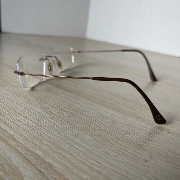 Ray-Ban RB8687 1131 LightRay Eyeglasses Rimless Brown 50-16-135 Frames Only - Picture 7 of 8